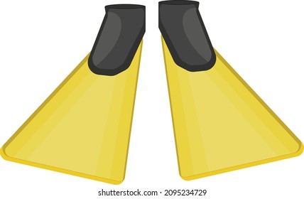 Swimming flippers, illustration, vector on a white background.