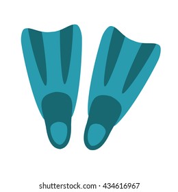 Swimming flippers isolated on white background. Icon pictogram. Art vector illustration.