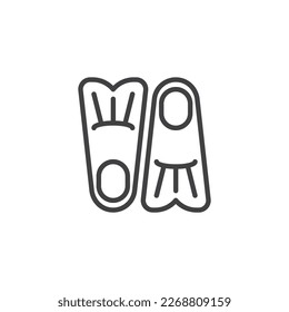 Schwimmflossen-Symbol. lineares Stilzeichen für mobiles Konzept und Webdesign. Flippern Umriss-Vektorsymbol. Symbol, Logo-Abbildung. Vektorgrafik