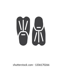 Swimming flippers vector icon. filled flat sign for mobile concept and web design. Pair of diving fins for swimming glyph icon. Symbol, logo illustration. Pixel perfect vector graphics
