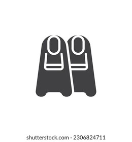 Schwimmflossen, Vektorsymbol. volles Flachzeichen für mobiles Konzept und Webdesign. Flippern Glyph-Symbol. Symbol, Logo-Abbildung. Vektorgrafik