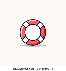 Swimming float cute retro cartoon vector hand drawn