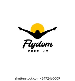 swimming flying extreme sport modern logo design vector