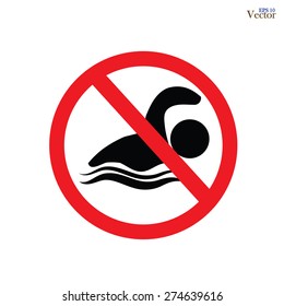 swimming forbidden .no swimming sign,vector illustration.