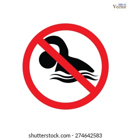 swimming forbidden .no swimming sign,vector illustration.