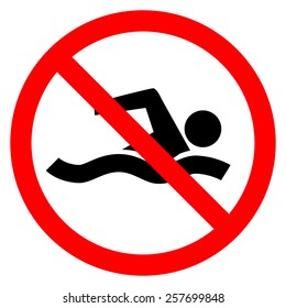 Swimming forbidden. Vector sign.