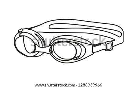 swimming glasses contour vector illustration