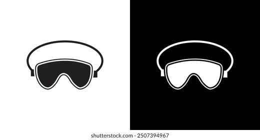 Swimming Glasses icon Flat vector set outline