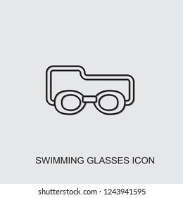 swimming glasses icon. line swimming glasses icon from fitness collection. Use for web, mobile, infographics and UI/UX elements. Trendy swimming glasses icon.