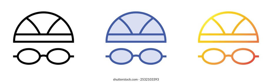 swimming glasses icon. Linear, Blue Fill and Gradient Style Design Isolated On White Background