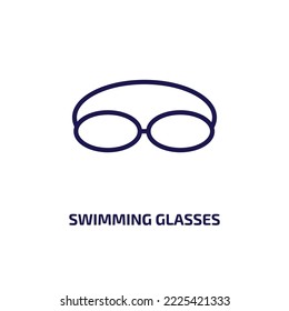 swimming glasses icon from nautical collection. Thin linear swimming glasses, swimming, water outline icon isolated on white background. Line vector swimming glasses sign, symbol for web and mobile