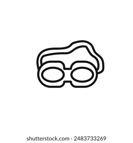 Swimming Glasses icon outline collection in black