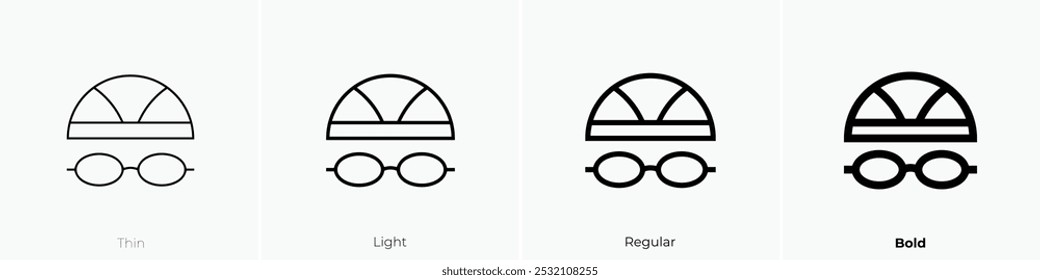 swimming glasses icon. Thin, Light Regular And Bold style design isolated on white background