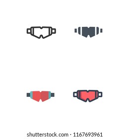 swimming glasses icon vector with four different styles