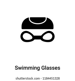 Swimming Glasses icon vector isolated on white background, logo concept of Swimming Glasses sign on transparent background, filled black symbol