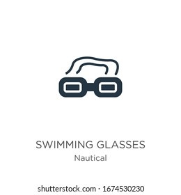 Swimming glasses icon vector. Trendy flat swimming glasses icon from nautical collection isolated on white background. Vector illustration can be used for web and mobile graphic design, logo, eps10