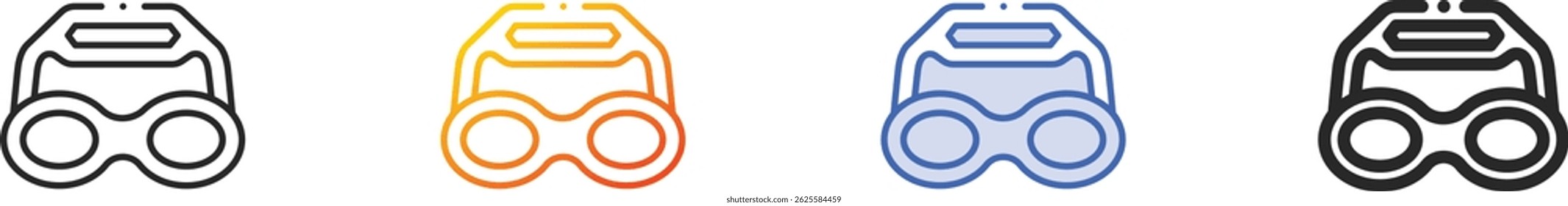 swimming glasses icon.Thin Linear, Gradient, Blue Stroke and bold Style Design Isolated On White Background