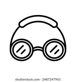 Swimming Glasses linear logo mark in black and white