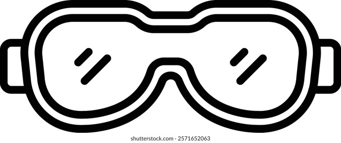 Swimming Glasses vector icon. Can be used for printing, mobile and web applications.