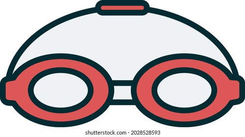 Swimming Glasses Vector Line Two Color Icon Design