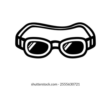 Swimming goggles black icon. Swimming vector symbol. Swimming on water vector icon for web graphic design. Vector illustration. Sport icon