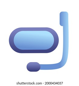 swimming goggles and breathing apparatus with gradient colors.  flat minimalist design vector eps 10