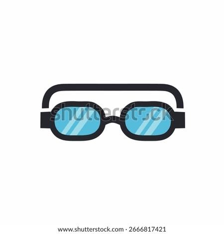 Swimming Goggles Flat Design Icon Illustration Isolated on White Background