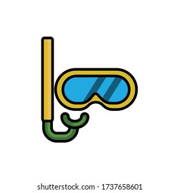 Swimming goggles flat icon. Design vector illustration