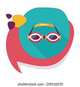 swimming goggles flat icon with long shadow,eps10
