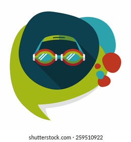 swimming goggles flat icon with long shadow,eps10