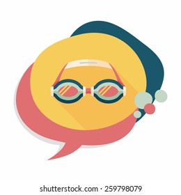 swimming goggles flat icon with long shadow,eps10