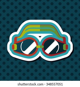 swimming goggles flat icon with long shadow,eps10