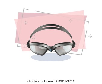 Gafas de natación ilustración plana. Piscina, deporte profesional, equipamiento deportivo. Concepto de deporte acuático. El Vector se puede utilizar para temas como ocio, pasatiempo, estilo de vida saludable