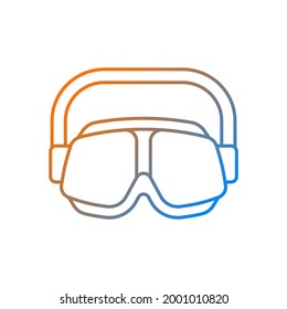 Swimming goggles gradient linear vector icon. Eyes protection in swimming pool. Watertight equipment. Thin line color symbols. Modern style pictogram. Vector isolated outline drawing