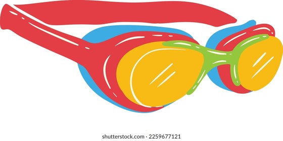 Swimming goggles hand drawn illustration