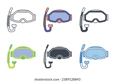 Swimming Goggles icon collection with different styles. Masks for swimming icon symbol vector illustration isolated on white background