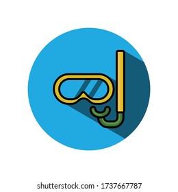 Swimming goggles icon in flat style. Design vector illustration