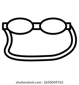 swimming goggles icon flat thin outline art logo