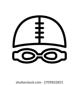 Icono de gafas de natación, gráficos de Vector de línea