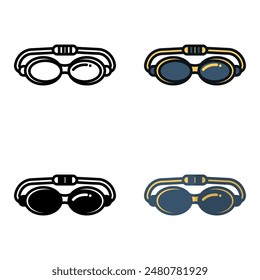 Swimming Goggles icon represents goggles worn to protect the eyes and improve vision underwater during swimming.