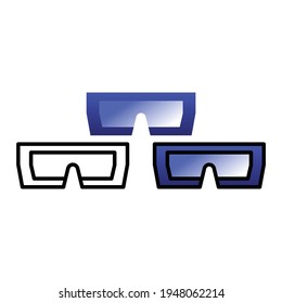 swimming goggles icon, swimming goggles icon set, various types of swimming goggle icon styles