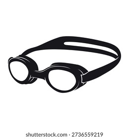 Swimming goggles icon in simple flat style for use in various sports or swimming related projects.