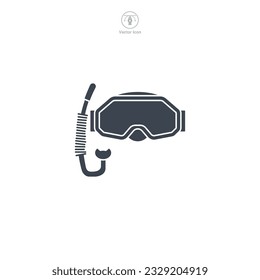 Icono de natación Goggles ilustración vectorial aislada en fondo blanco