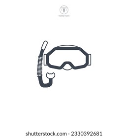 Icono de natación Goggles ilustración vectorial aislada en fondo blanco