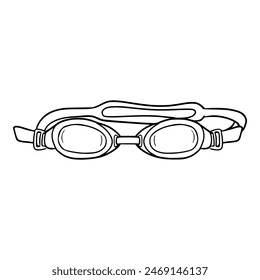 gafas de natación ilustración contorno Vector aislado