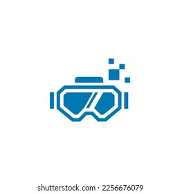 swimming goggles illustration vector logo modrn