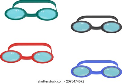 Swimming goggles, illustration, vector on a white background.