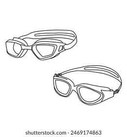 Swimming goggles isolated on a white background