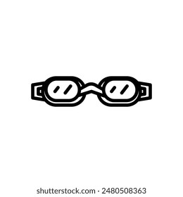 swimming goggles, line icon, isolated background