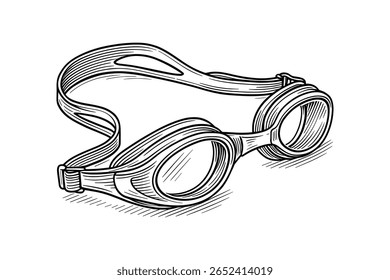 Óculos de Natação Silhueta Ilustração para Esportes Aquáticos e Atividades Piscina